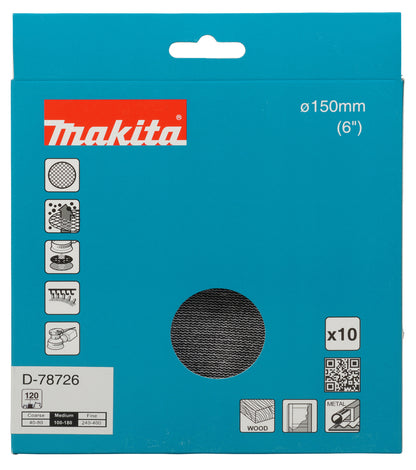 Netzschleifmittel A120 150mm Klett