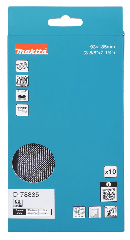 Netzschleifmittel A80 93x185mm Klett