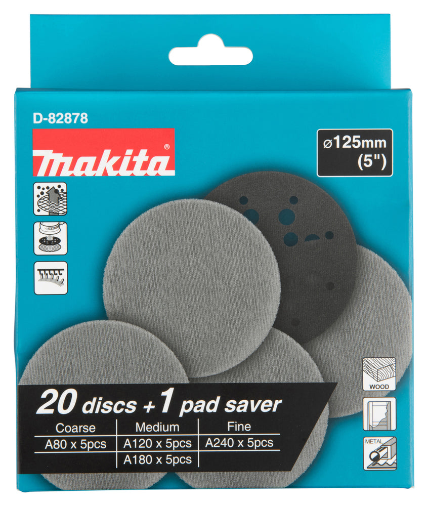 Netzschleifmittel-Set 125mm 21-tlg.