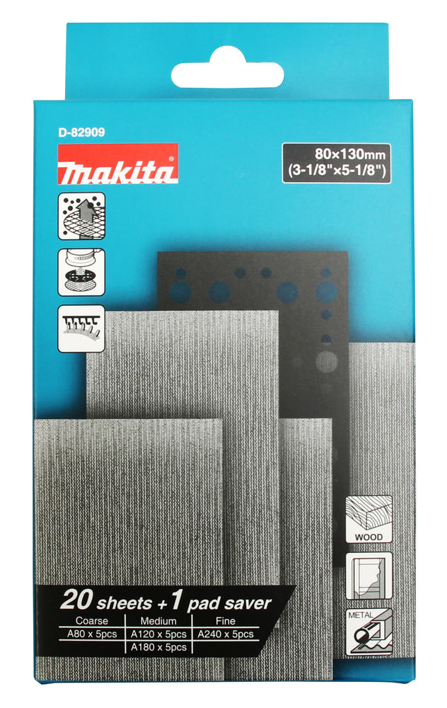 Netzschleifmittel-Set 80x130mm 21-tlg.