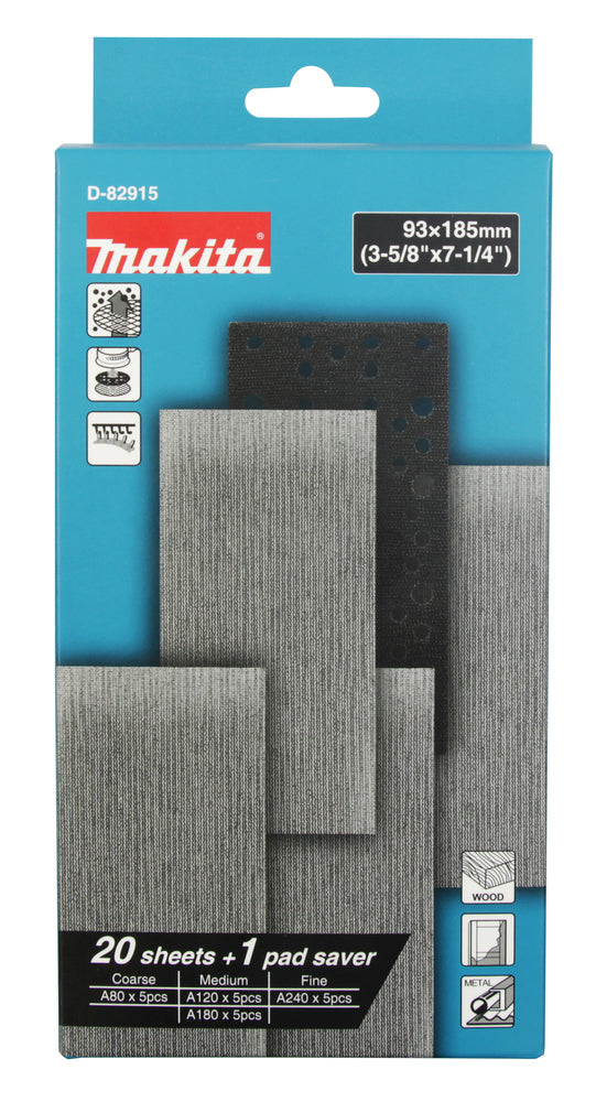 Netzschleifmittel-Set 93x185mm 21-tlg.