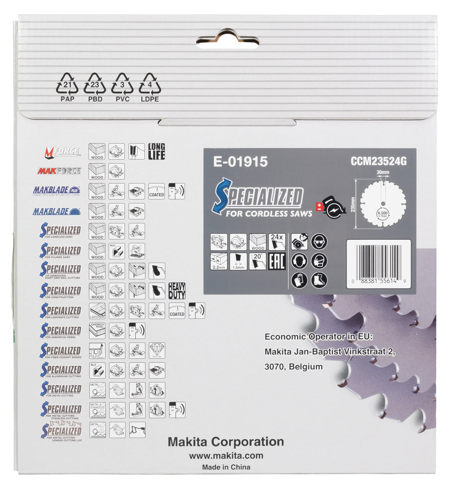 E-01915 Sägeblatt 235x2,2x30, 24Z EFFICUT
