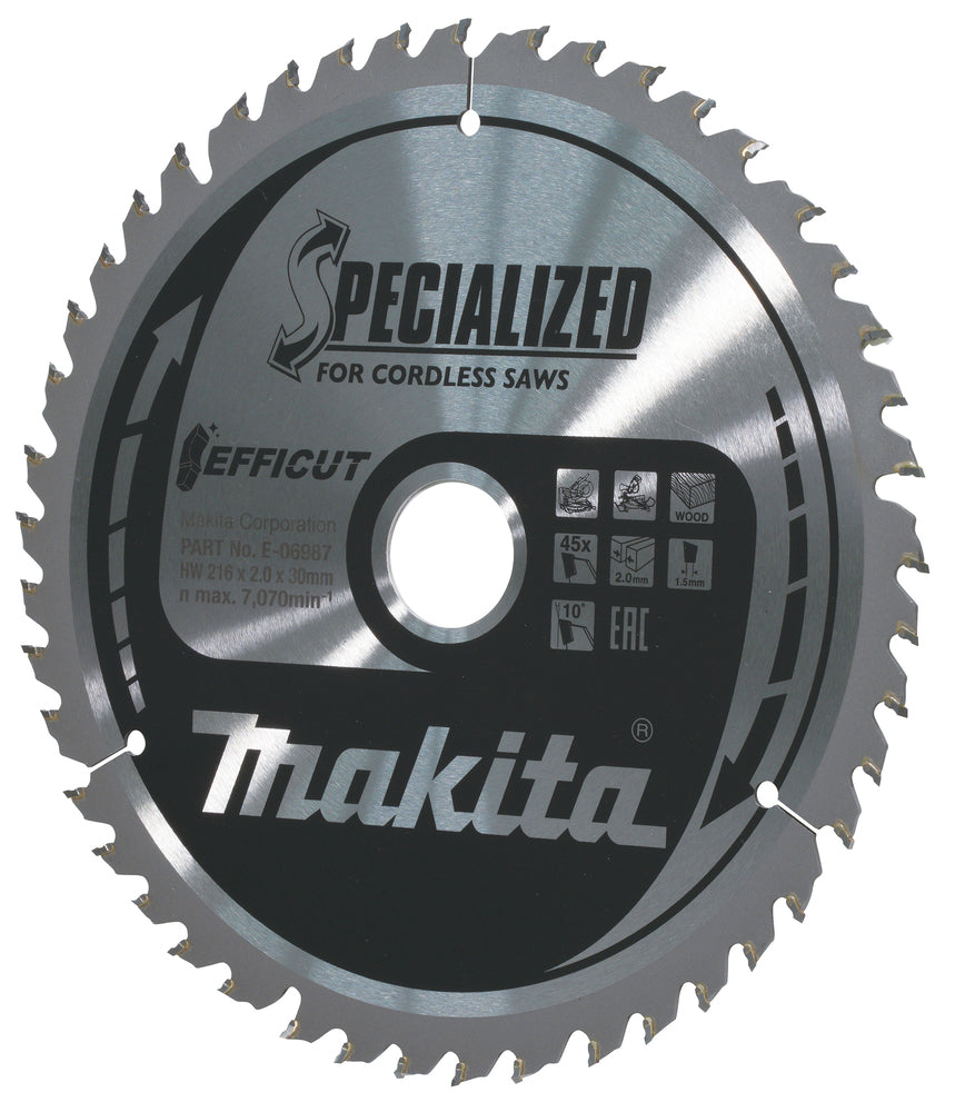 E-06987 Sägeblatt 216x1,5x30, 45Z EFFICUT