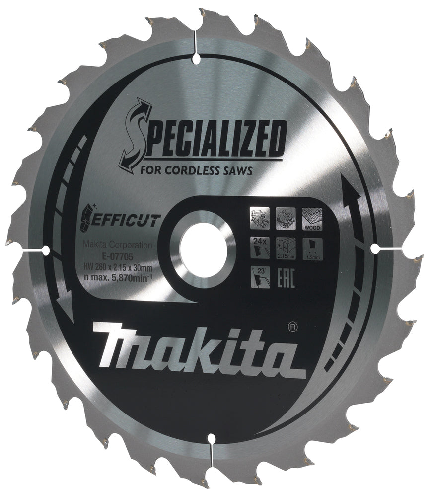 E-07705 Sägeblatt 260x2,15x30, 24Z EFFICUT