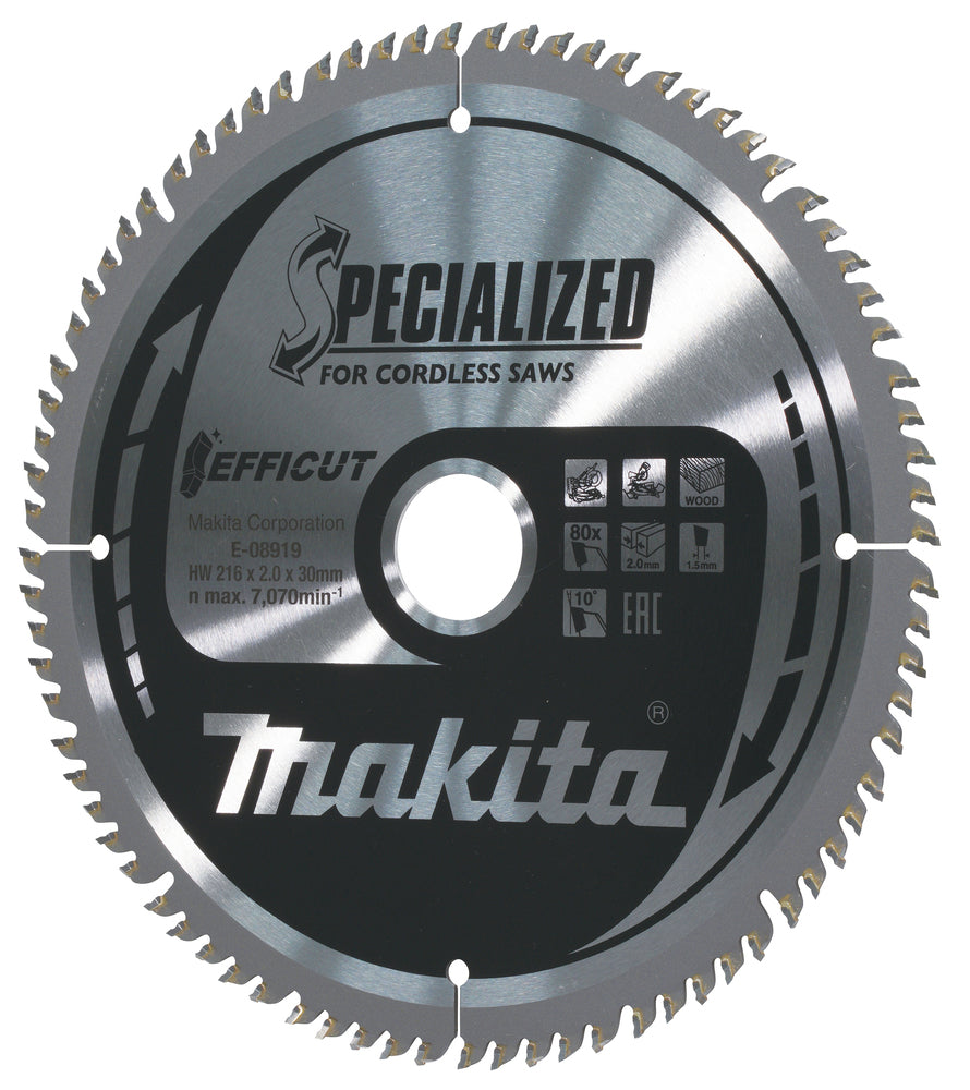 E-08919 Sägeblatt 216x2,0x30, 80Z EFFICUT