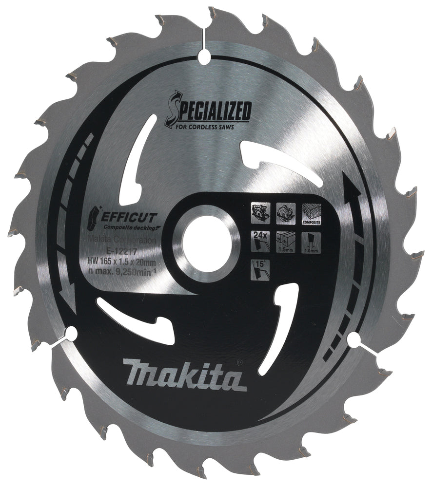 E-12217 Sägeblatt 165x1,5x20, 24Z EFFICUT