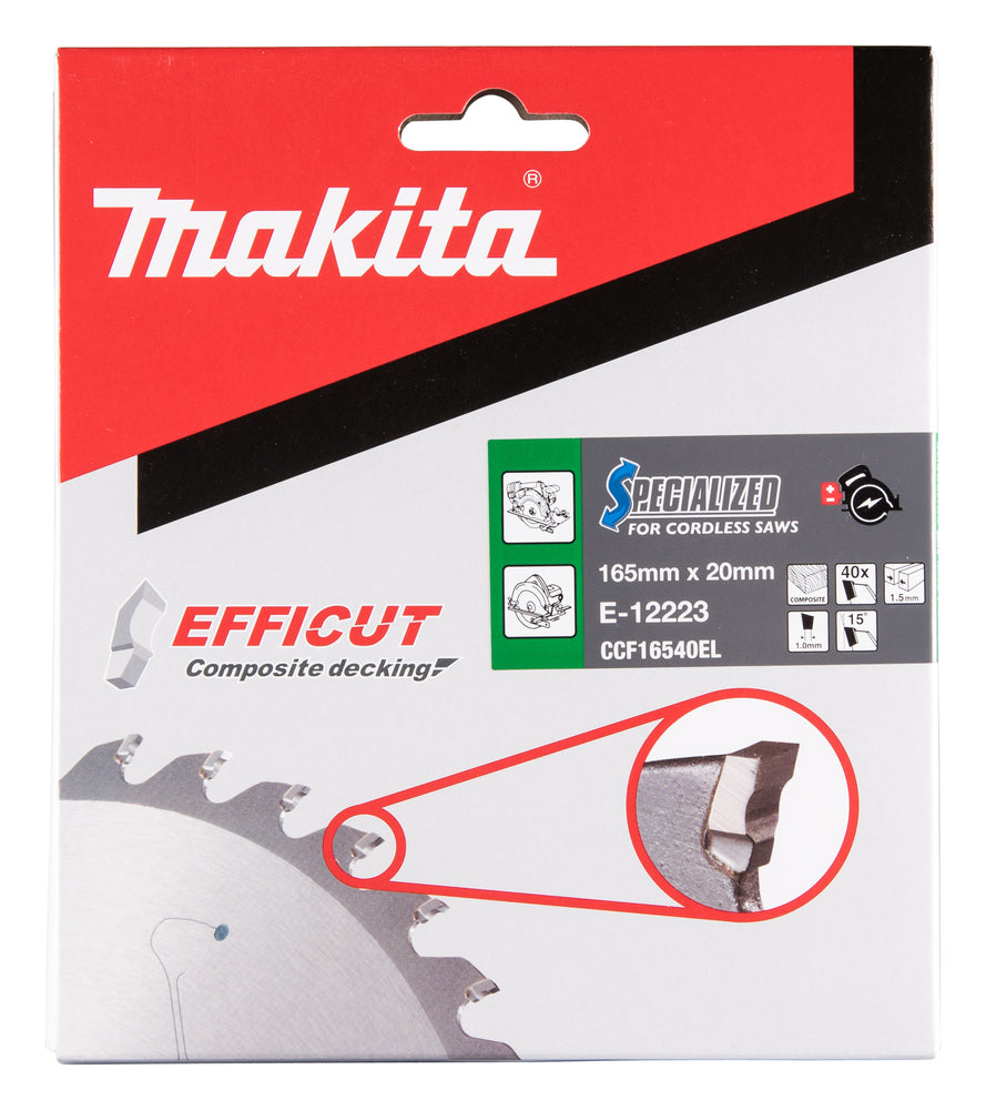 E-12223 Sägeblatt 165x1,5x20, 40Z EFFICUT