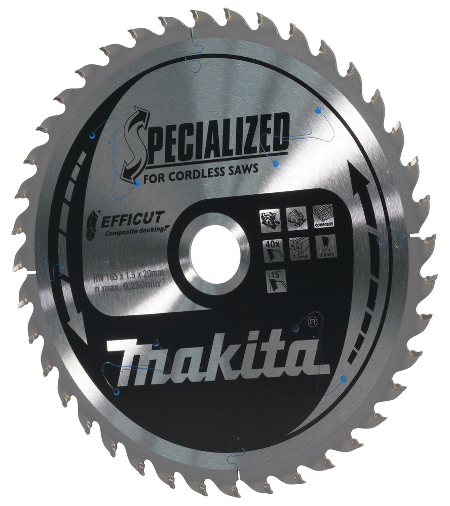 E-12223 Sägeblatt 165x1,5x20, 40Z EFFICUT