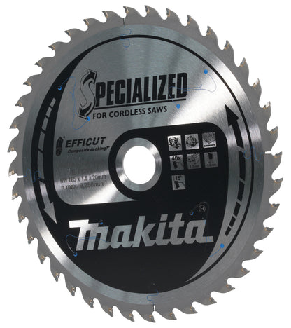 E-12223 Sägeblatt 165x1,5x20, 40Z EFFICUT