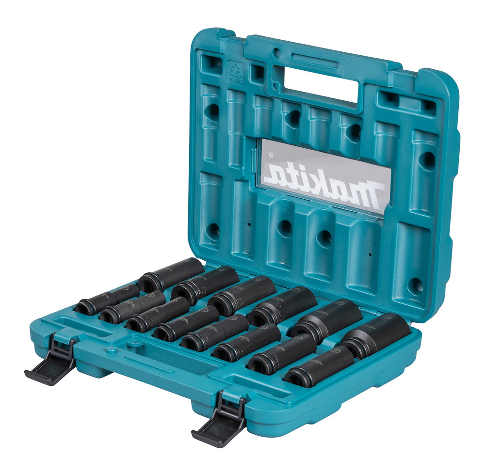 E-16586 Schlagnuss-Set 14-tlg. 1/2" Impact Black