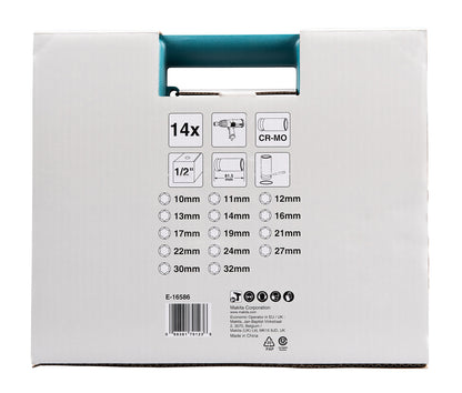 E-16586 IMPACT BLACK Schlagnuss-Set 14-tlg. 1/2"