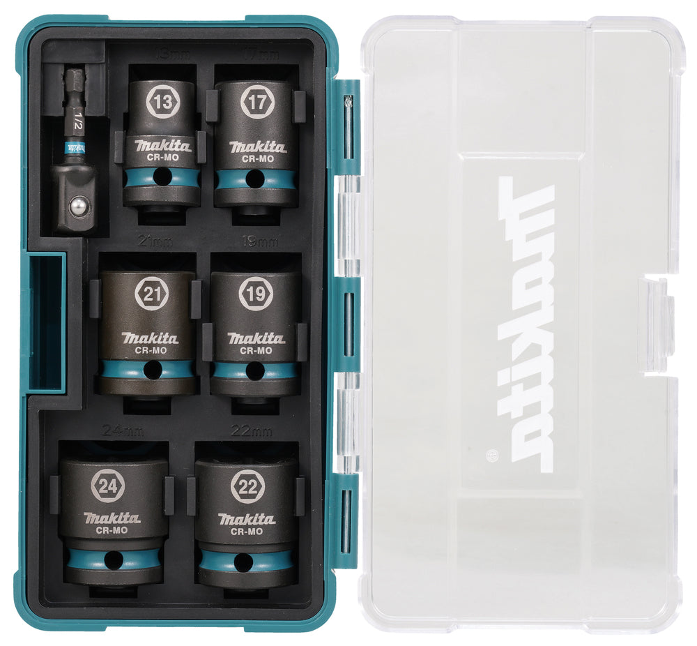 E-16592 Schlagnuss-Set 7-tlg.1/2" Impact Black