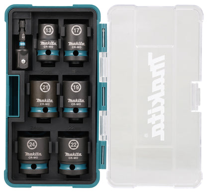 E-16592 Schlagnuss-Set 7-tlg.1/2" Impact Black
