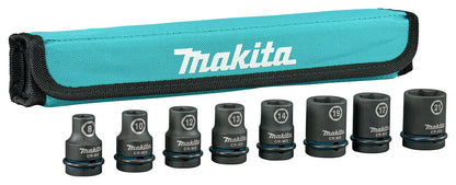 E-16601 Schlagnuss-Set 8-tlg. 1/2" Impact Black