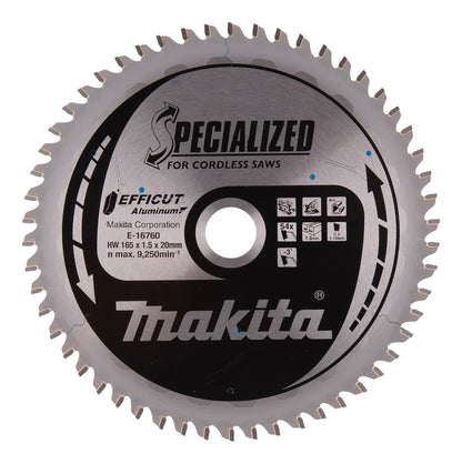 E-16760 Kreissägeblatt 165x20x54Z EFFICUT Aluminium