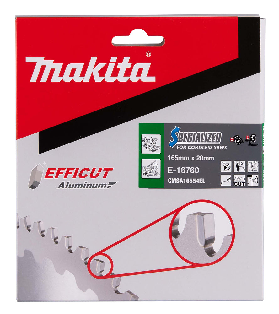 E-16760 Kreissägeblatt 165x20x54Z EFFICUT Aluminium