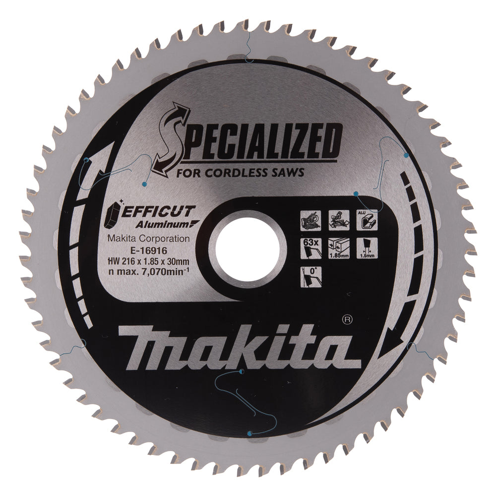 E-16916 Kreissägeblatt.216x30x63Z Efficut Aluminium