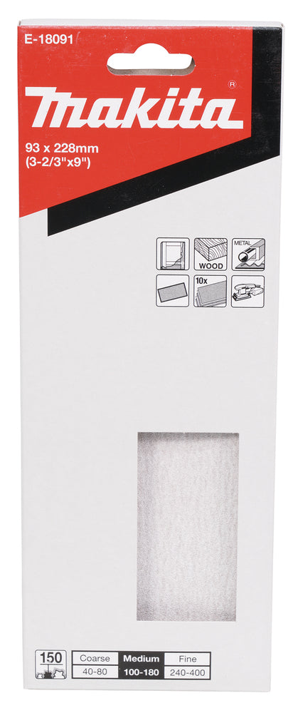 Schleifpapier P150 93x228mm   E-18091