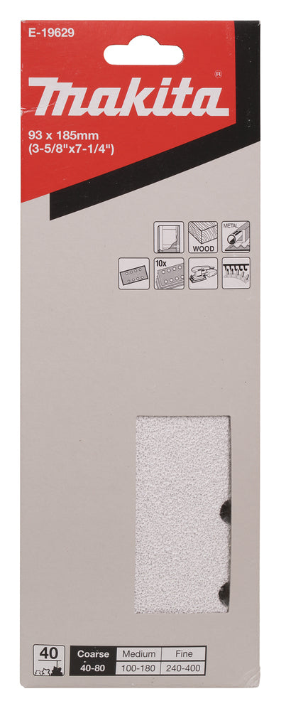 E-19629 Schleifpapier P40 93x185mm Klett