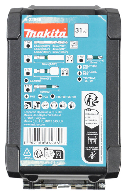 Bohrer-Bit-Set 31-tlg. Impact Black