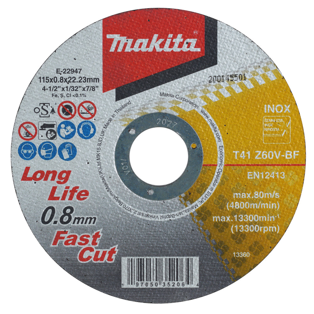 Trennscheibe INOX 115x0,8 mm Lomg Fife Fast Cut 12Stk.