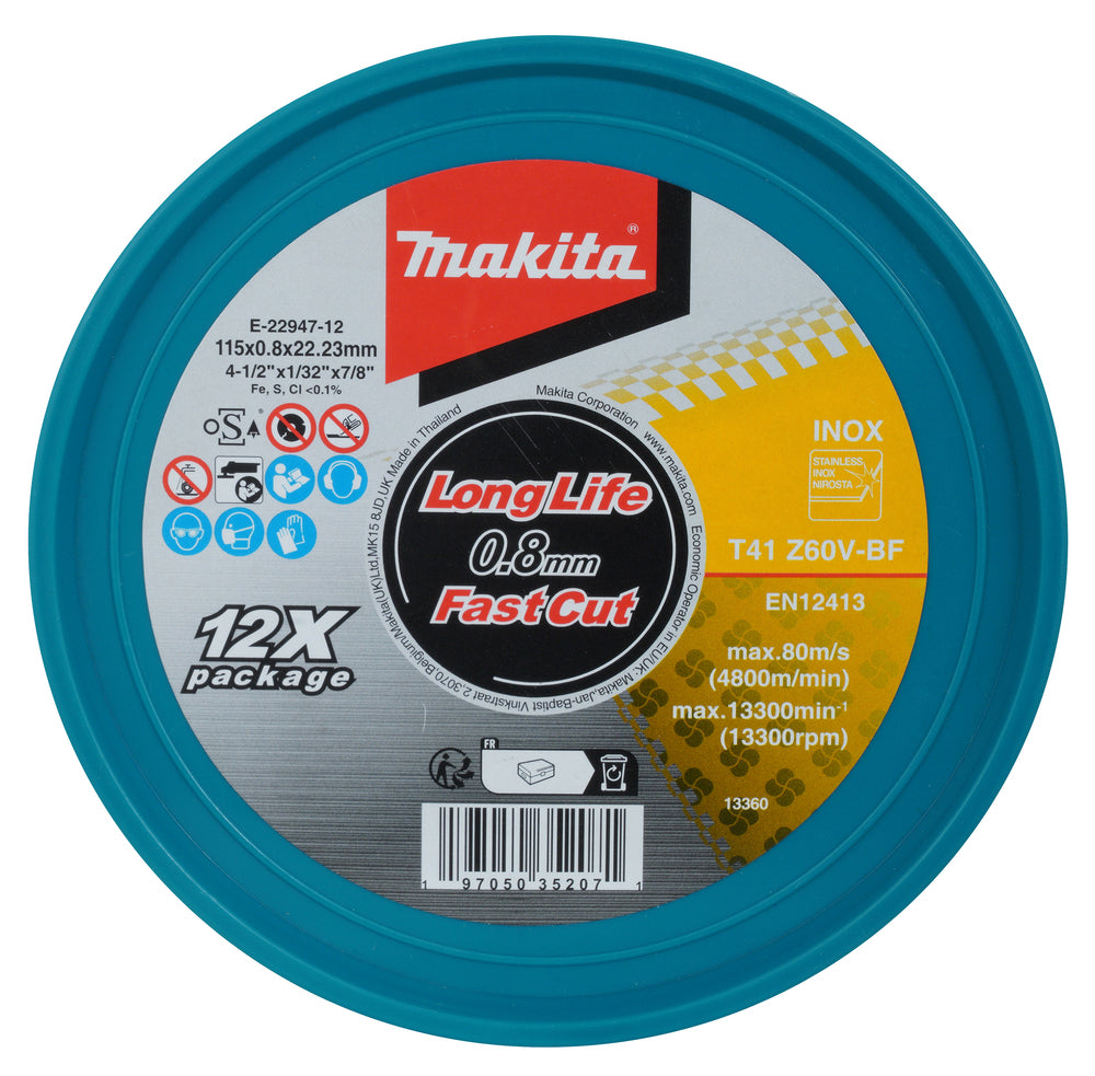 Trennscheibe INOX 115x0,8 mm Lomg Fife Fast Cut 12Stk.