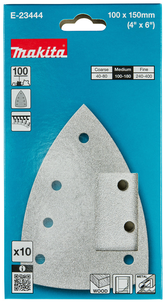 Schleifpapier A100 100x150mm Klett
