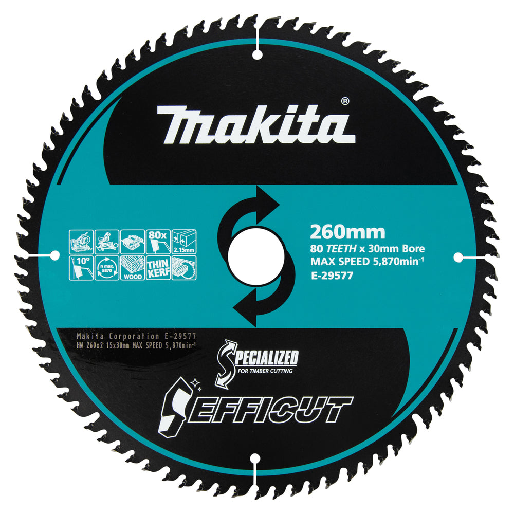Kreissägeblatt 260x30/25,4/15,88x80Z Efficut