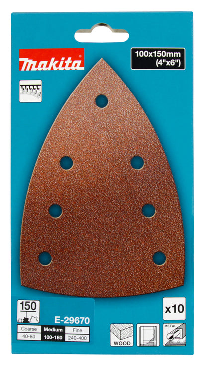 Schleifpapier A150 100x150mm Klett Holz