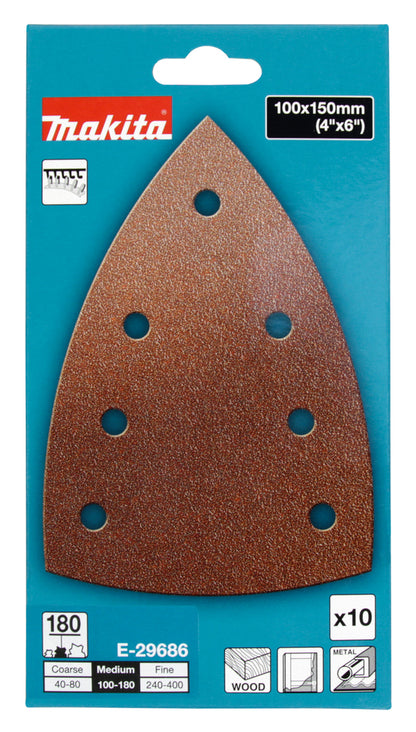 Schleifpapier A180 100x150mm Klett Holz