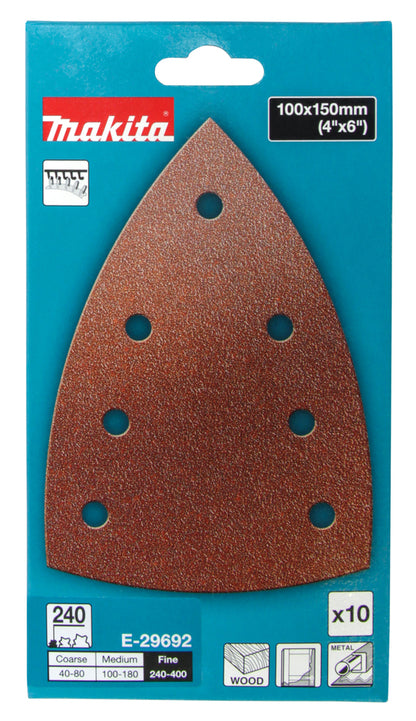 Schleifpapier A240 100x150mm Klett Holz