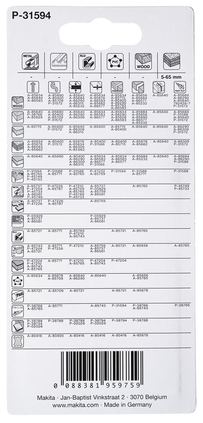 P-31594 Stichsägeblatt HC12 bi Holz/Kunststoff