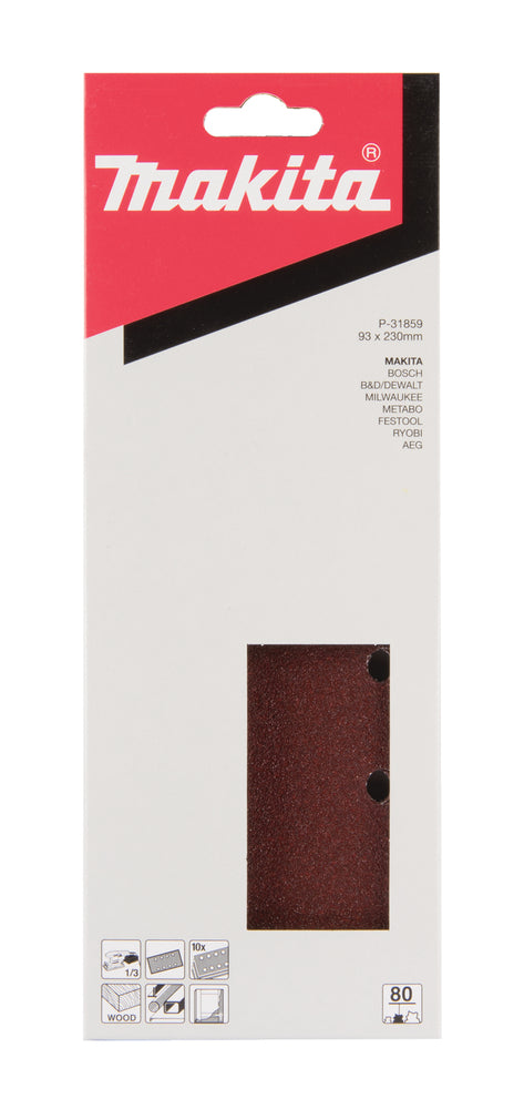 P-31859 Schleifpapier P80 93x230mm gelocht