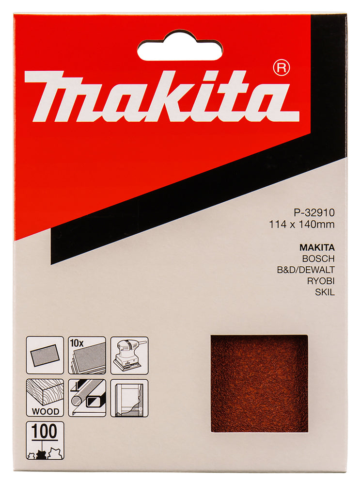 P-32910 Schleifpapier P100 114x140mm ungelocht