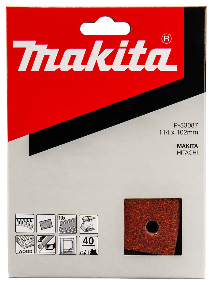P-33087 Schleifpapier P40 102x114mm Klett