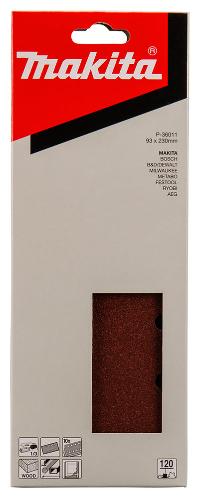 P-36011 Schleifpapier P120 93x230mm gelocht