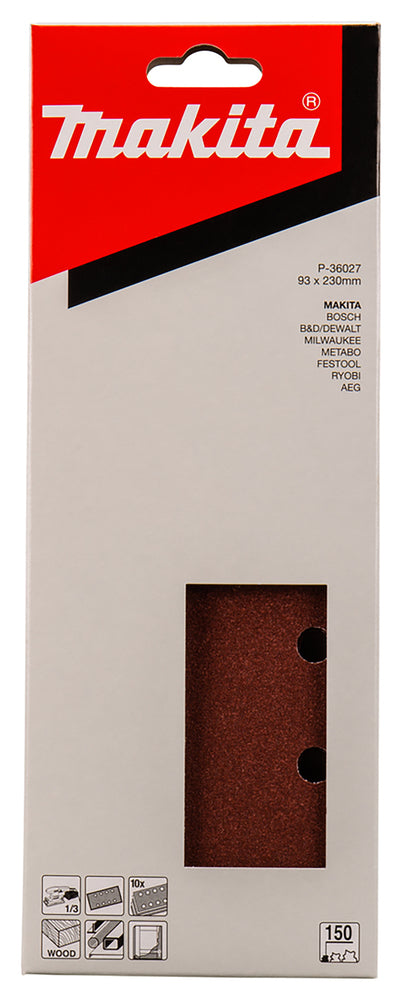 P-36027 Schleifpapier P150 93x230mm gelocht