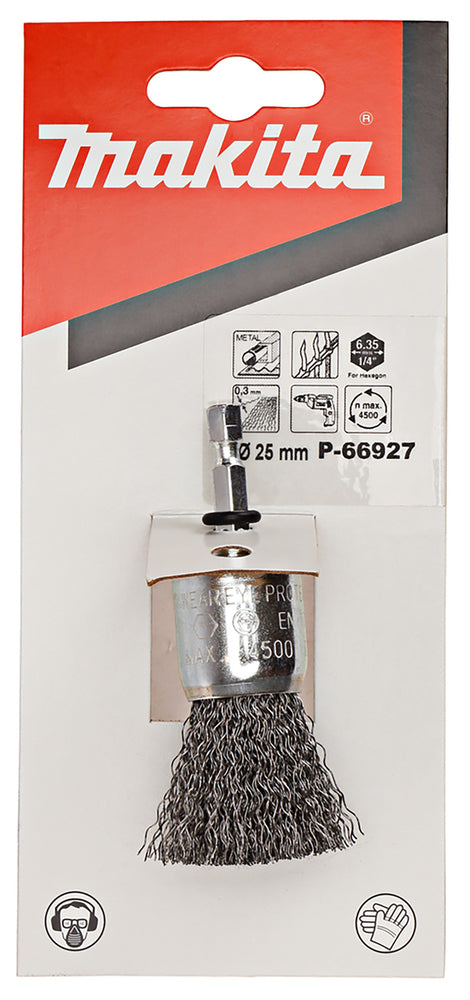 P-66927 Pinselbürste 25mm 1/4" verzinkt