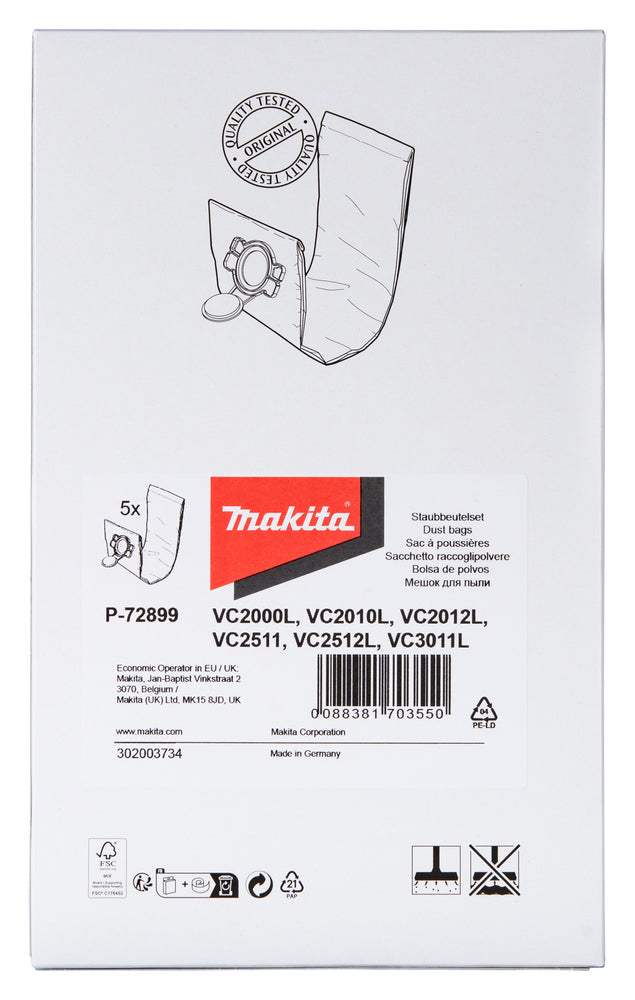 P-72899 Staubbeutel Vlies 