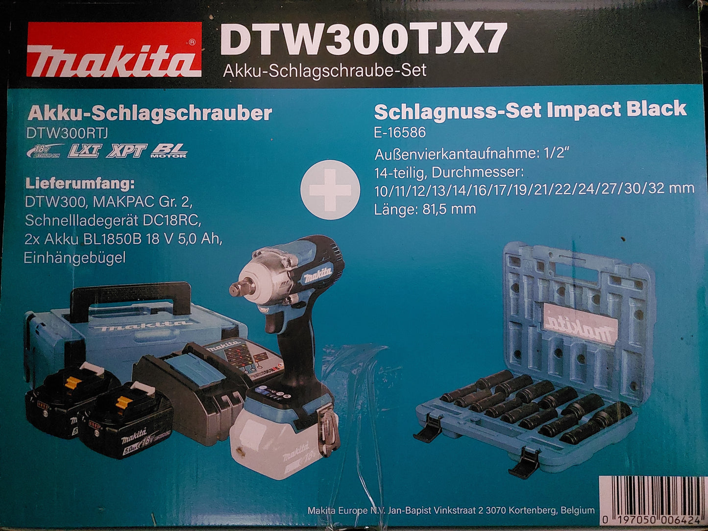 DTW300TJX7 Akku-Schlagschrauber mit Schlagnussenset