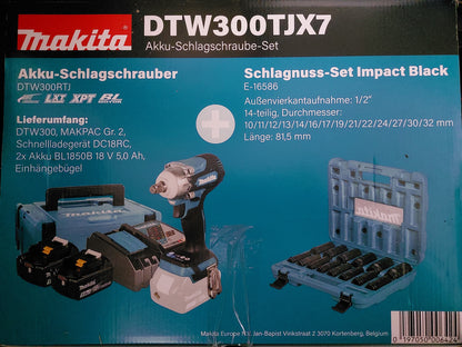 DTW300TJX7 Akku-Schlagschrauber mit Schlagnussenset